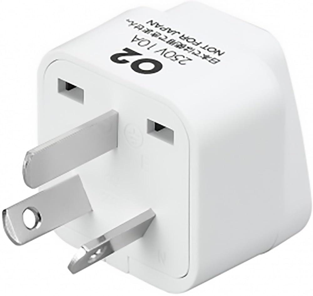 YAZAWA CORPORATION Overseas Use Only Converter Plug O2 Type White KP8