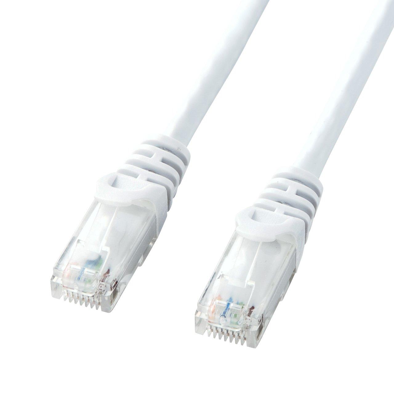 Sanwa Supply CAT6 LAN Cable (0.5m) UTP 1Gbps/250MHz RJ45 Snap-Proof White LA-Y6-005W