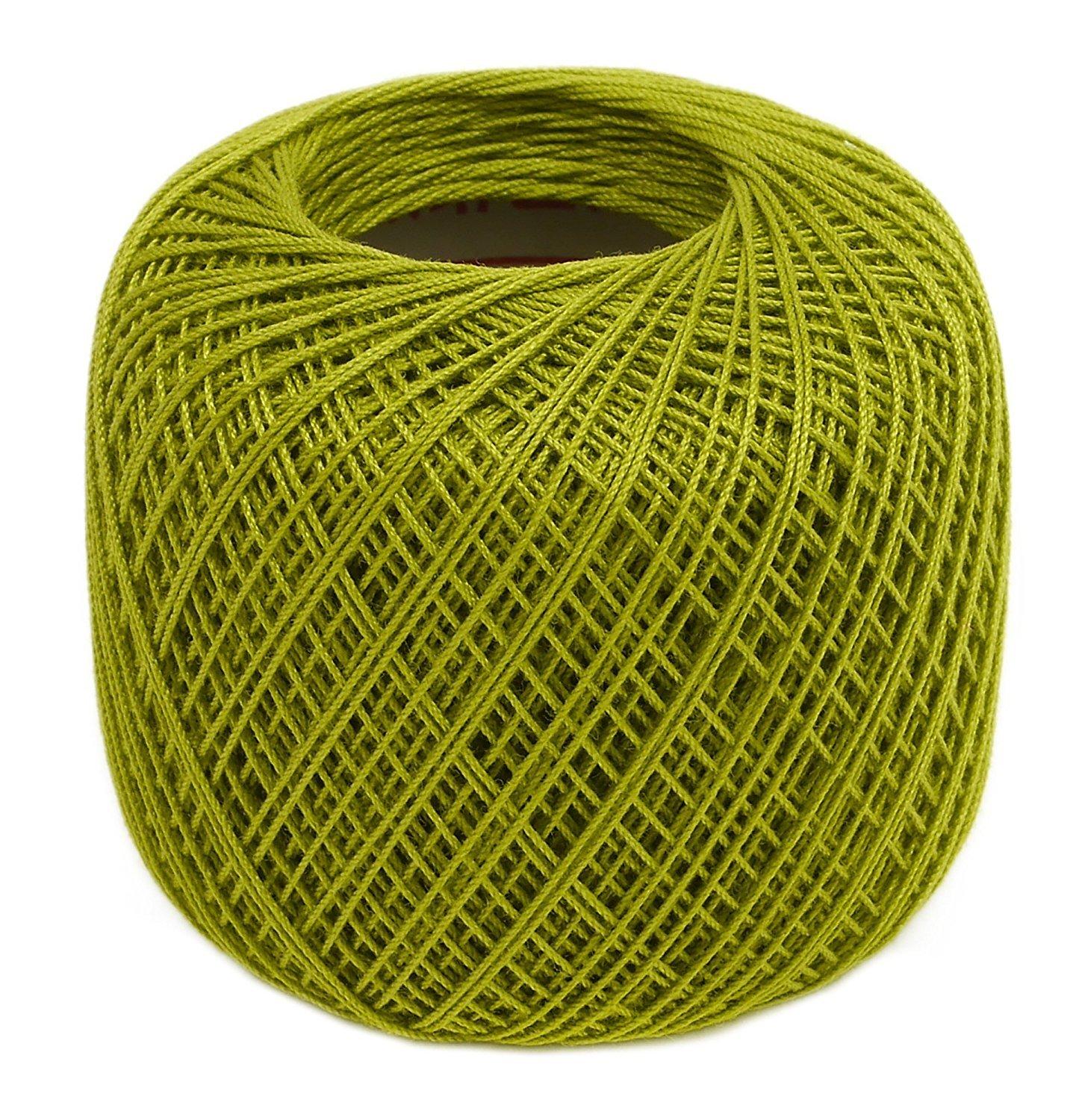Olimpas Silk Tatting Lace Thread Fine Lace Thread Col.T112 Yellow-Green Tone Approx. 40m