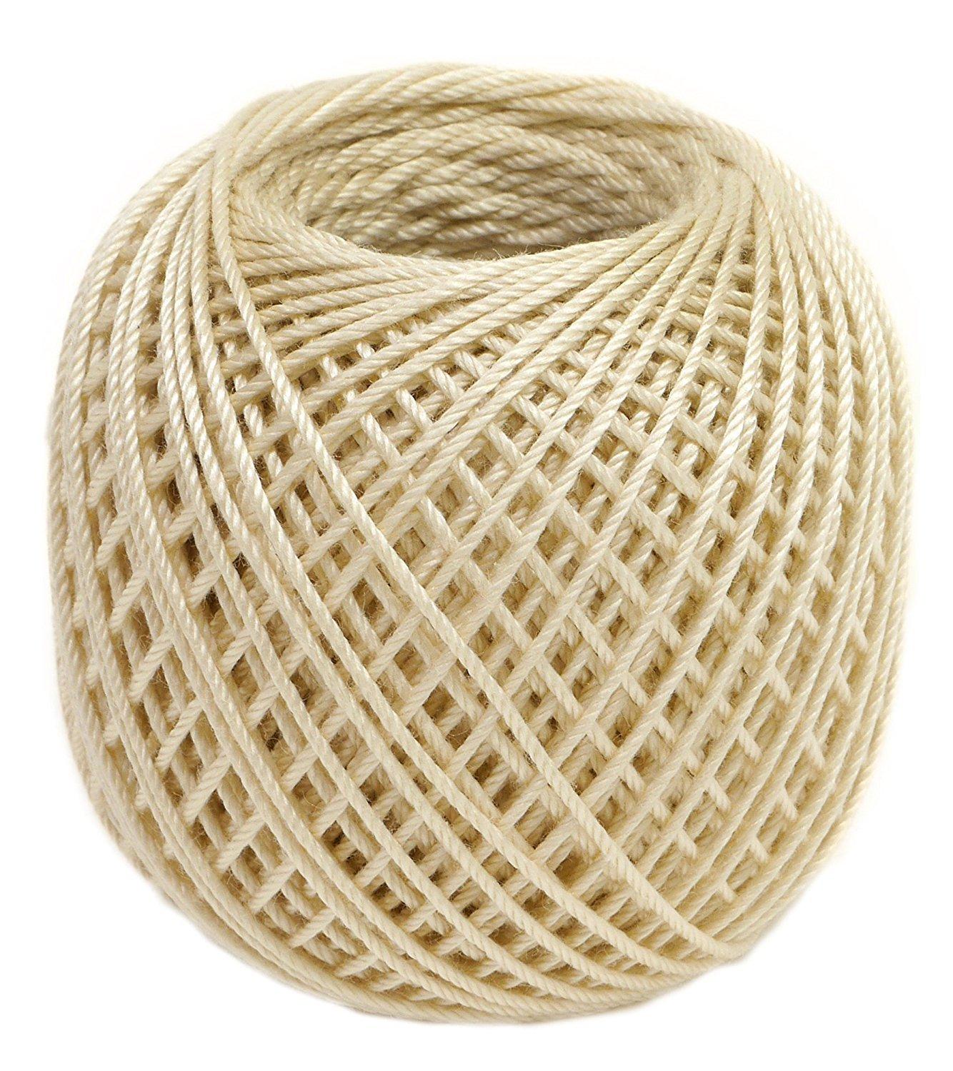 Olimpas Silk Tatting Lace Thread, Thick Lace Thread, Col. T303, Beige Tone, Approx. 40m