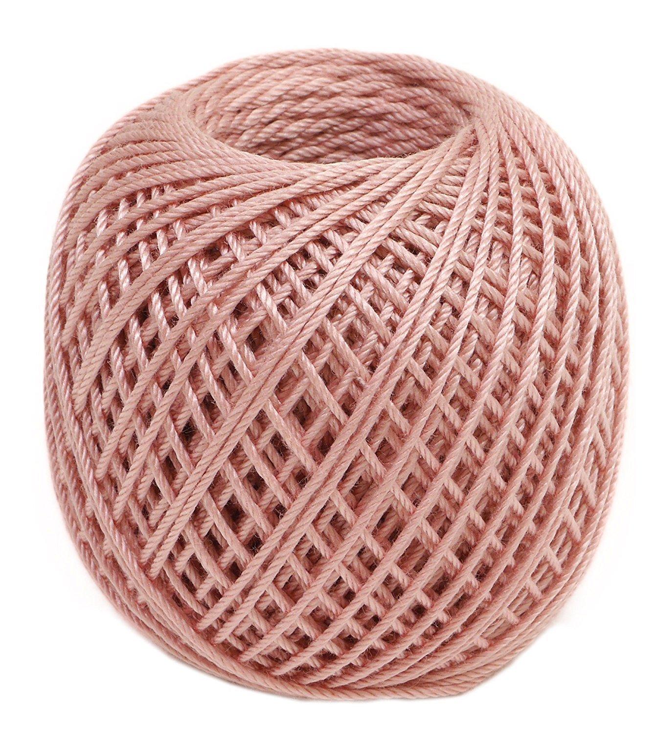 Olimpas Silk Tatting Lace Thread, Thick Lace Thread, Col. T307 Pink Tone, Approx. 40m