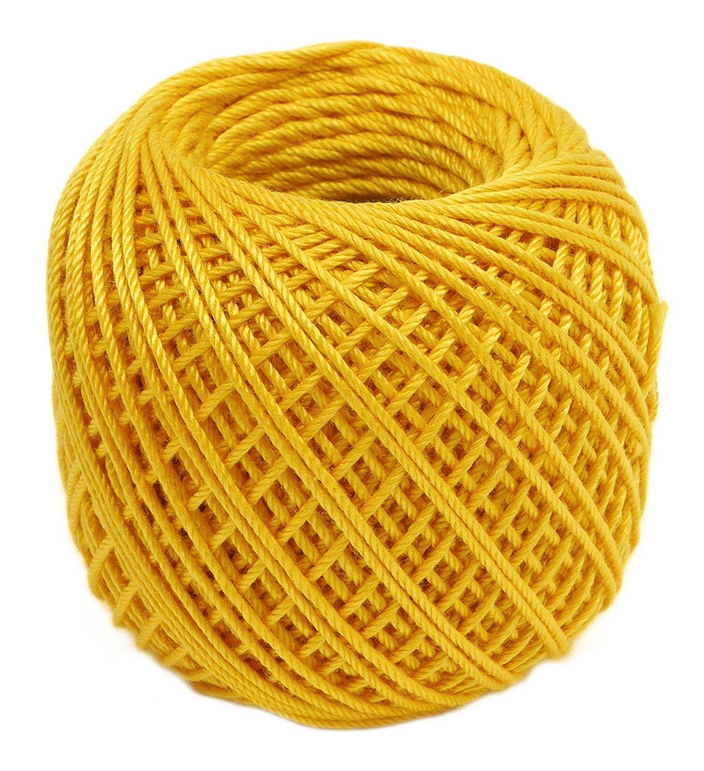 Olimpas Silk Tatting Lace Thread, Thick Lace Thread, Col. T311 (Yellow Tone), Approx. 40m