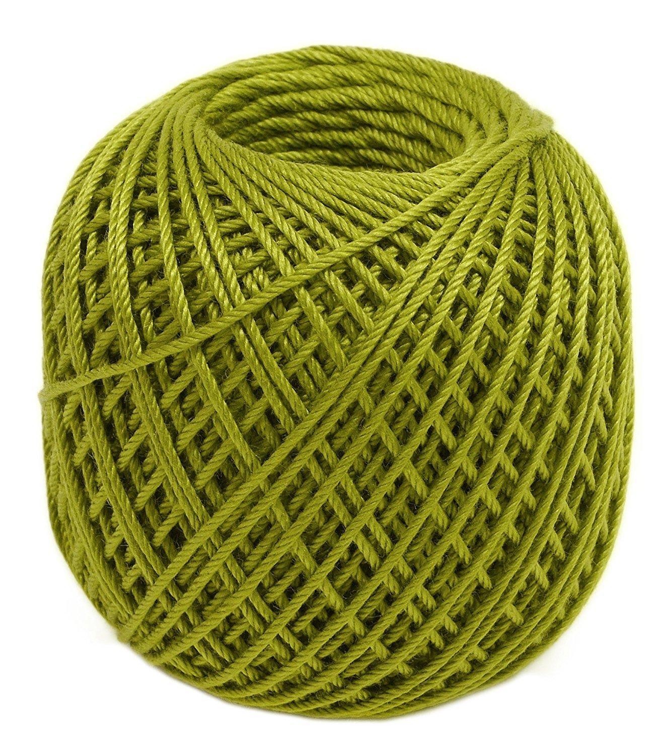 Olimpas Silk Tatting Lace Thread, Thick Lace Thread, Col. T312 Yellow-Green Tone, Approx. 40m