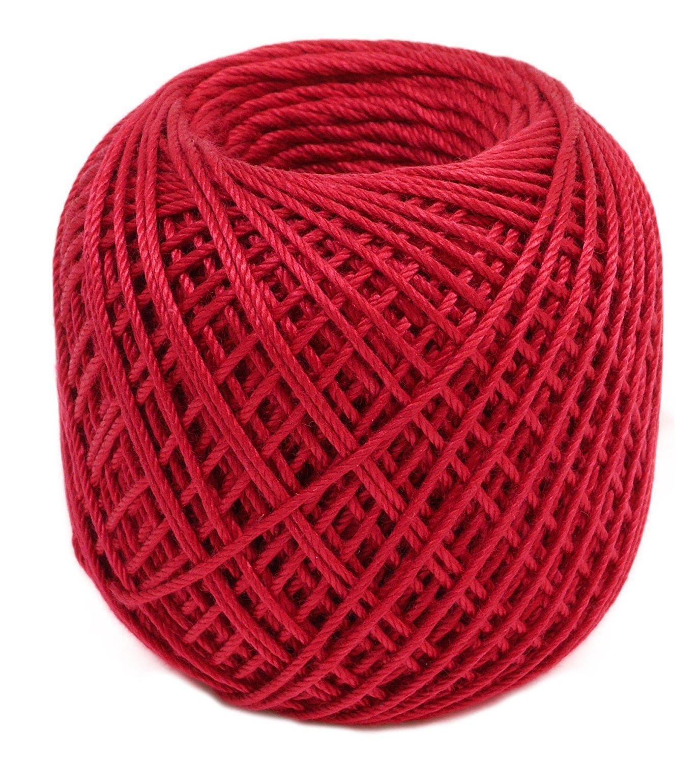 Olimpas Silk Tatting Lace Thread, Thick Lace Thread, Col. T317 (Red), Approx. 40m