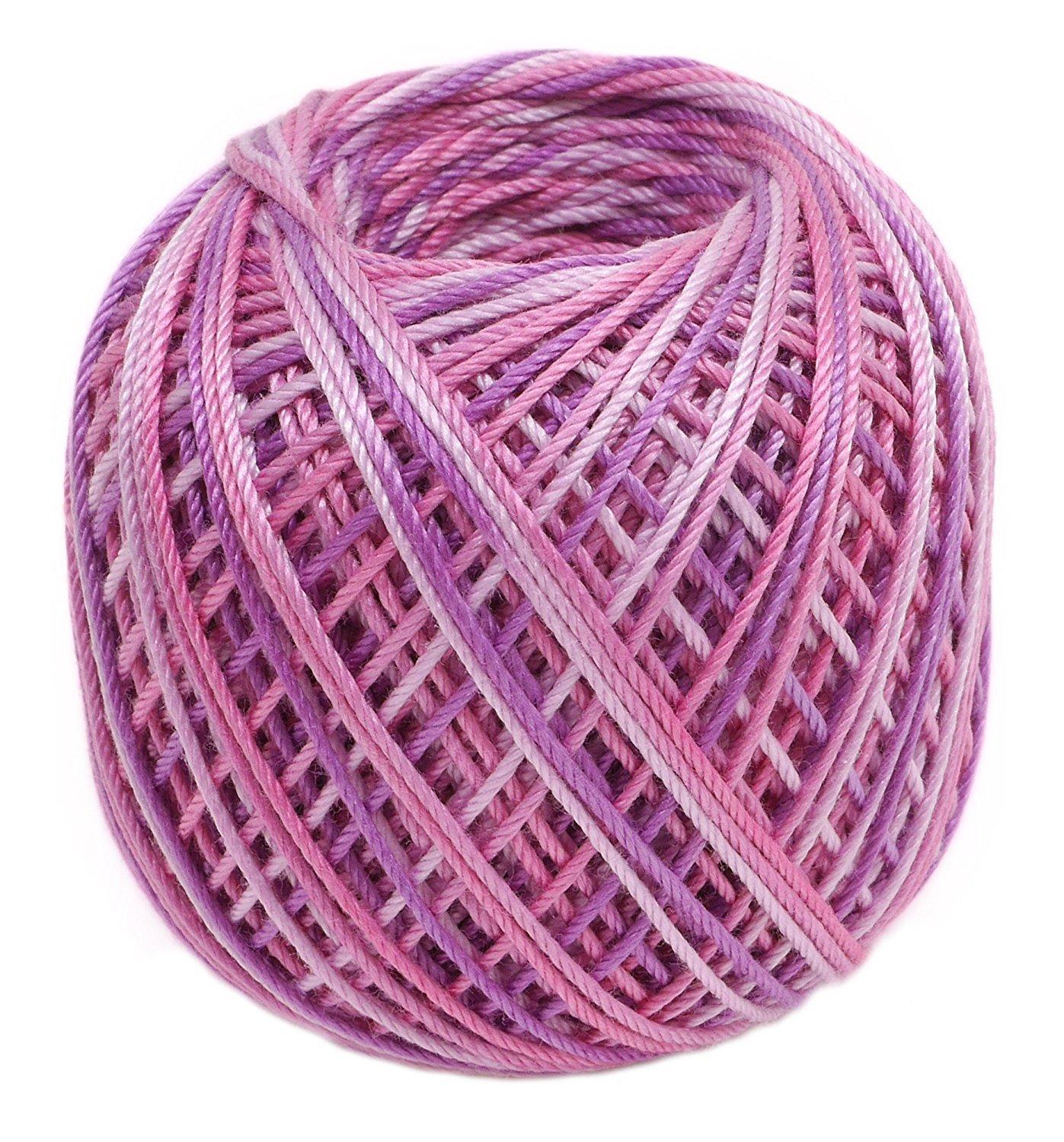 Olimpas Tatting Lace Thread Colorful Thick Lace Thread Col.T703 Purple Tone Approx. 40m