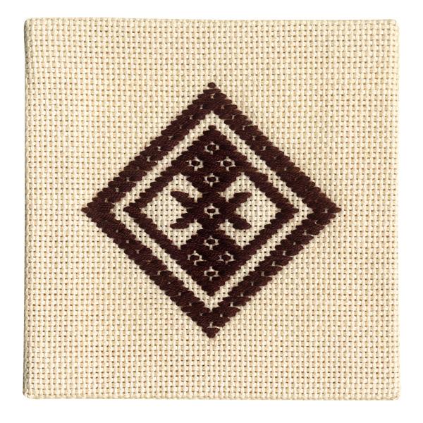 Olimpas Silk Kogin Stitching Kit Coaster (Brown) 21