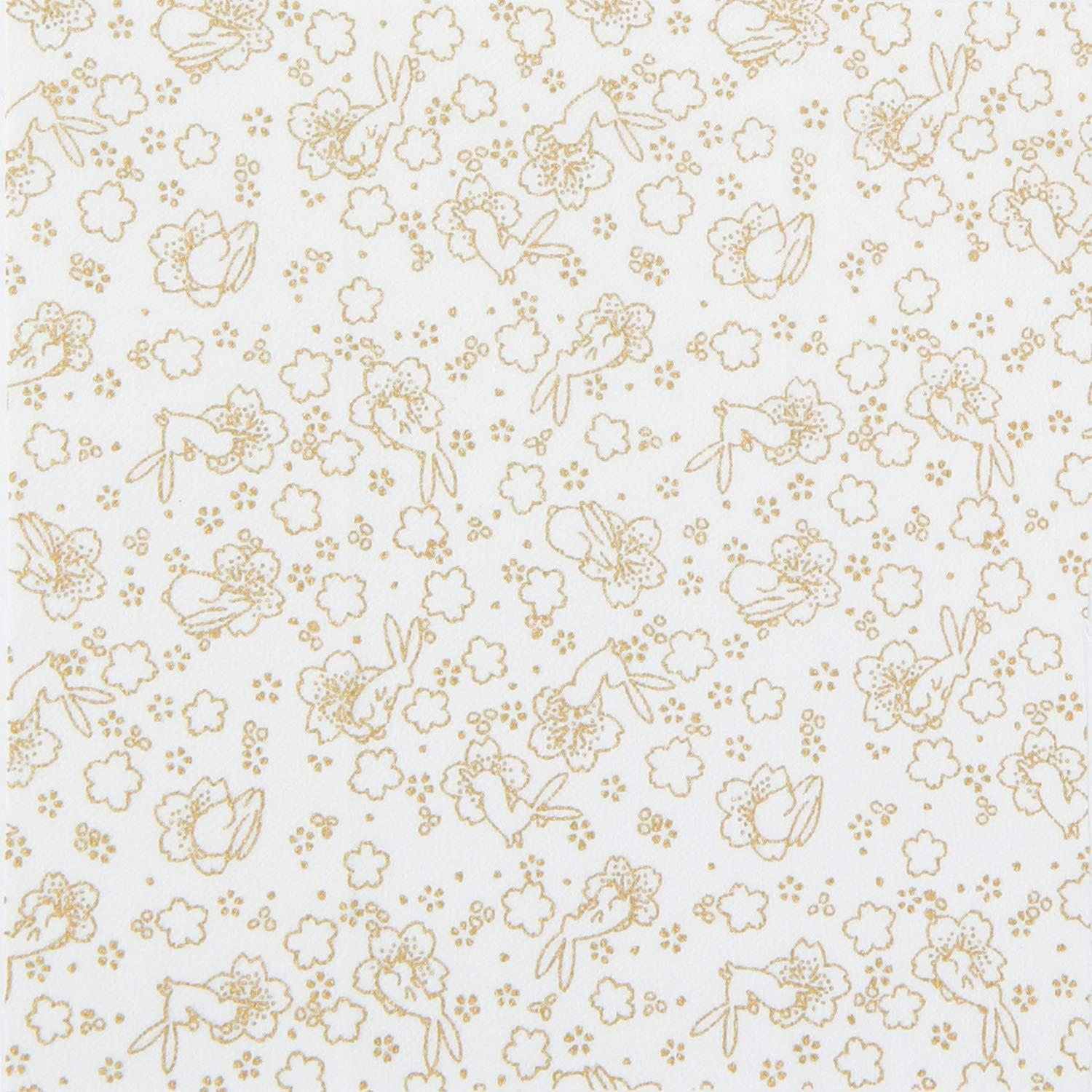 Olympus Thred Fabric Paint-On Coloring Book: Flower Coloring Book - Cherry Blossom Rabbit Approx. 23×23cm OLY-HN6 Yellow