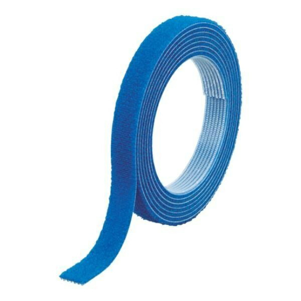TRUSCO Magic Band Cable Tie Tape, Double-Sided, Blue, 10mm × 1.5m
