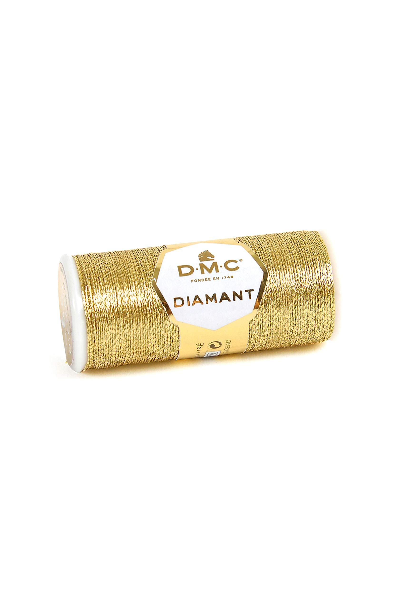 DMC Diamant Metallic Embroidery Thread 35m Spool Light Gold 380-D3821