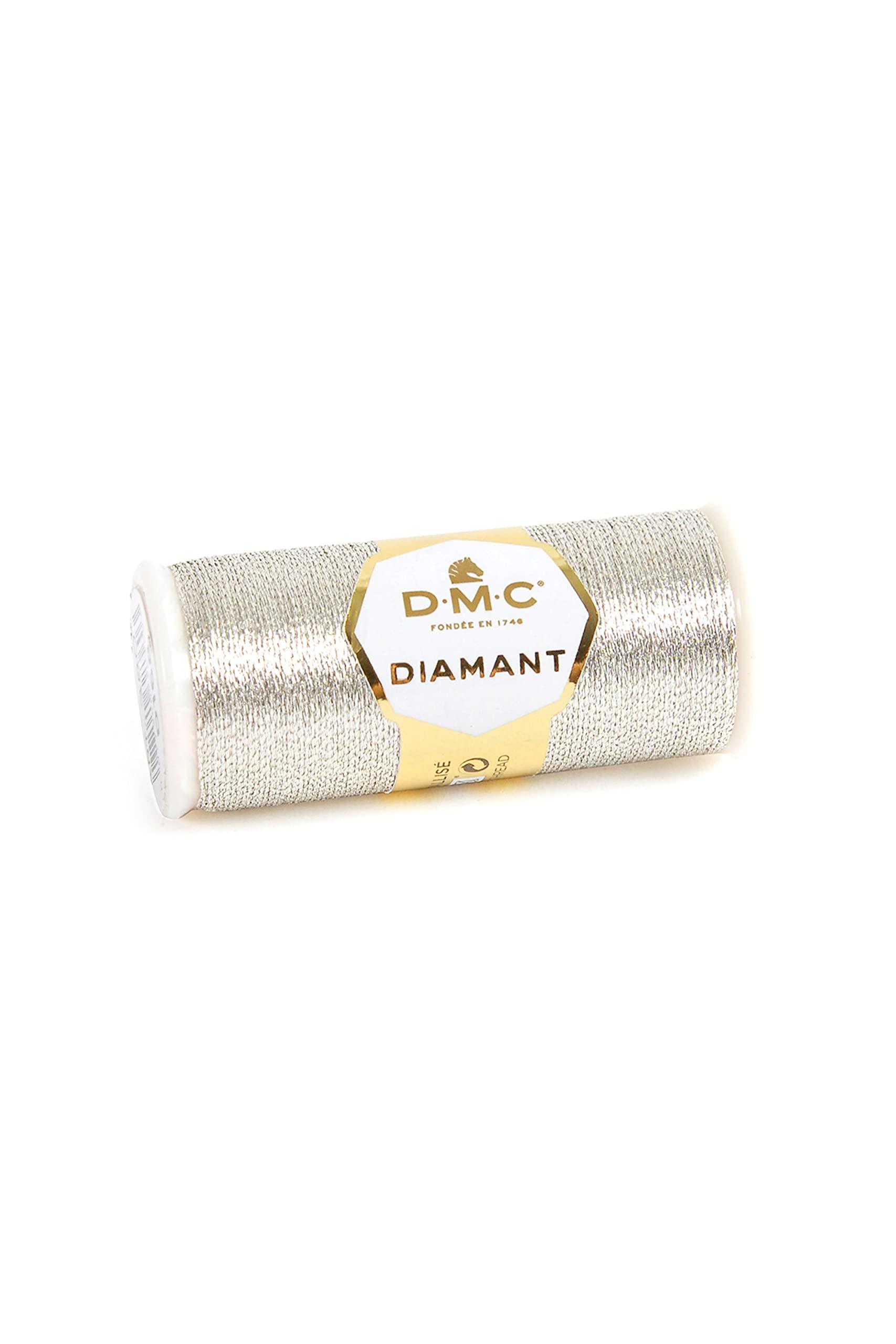 DMC Diamant Metallic Embroidery Thread 35m Spool Light Silver DMC380-D168