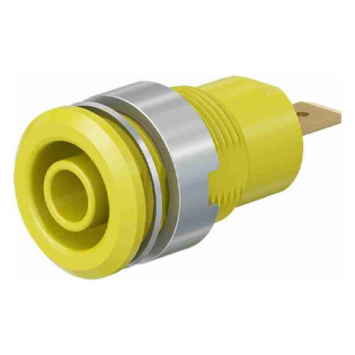 Esco EA940DP-554 φ4mm/M12 Panel Mount Socket (Yellow) EA940DP-554