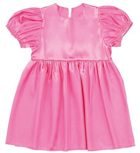 [Artec] Soft Satin Puff Sleeve Dress Pink 18338 Costume Cosplay Recital Play Performance Handmade Costume Easy Children