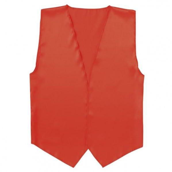 Soft Satin Vest V-Neck Type Red L