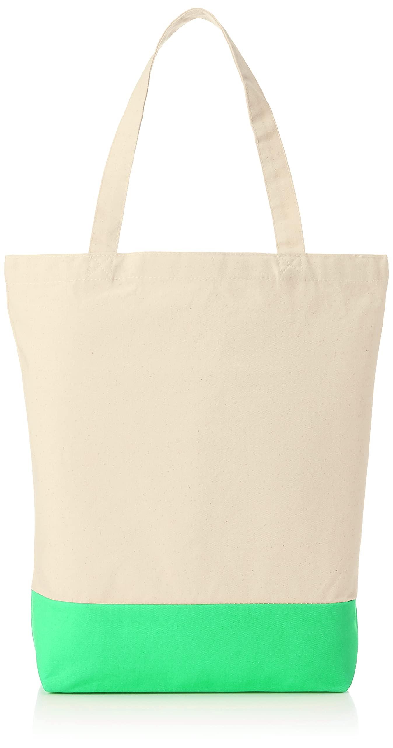 [Printstar] TWT Canvas Two-Tone Tote M 00780-TWT_M Natural × Lime Japan M (Equivalent to Japanese size M)