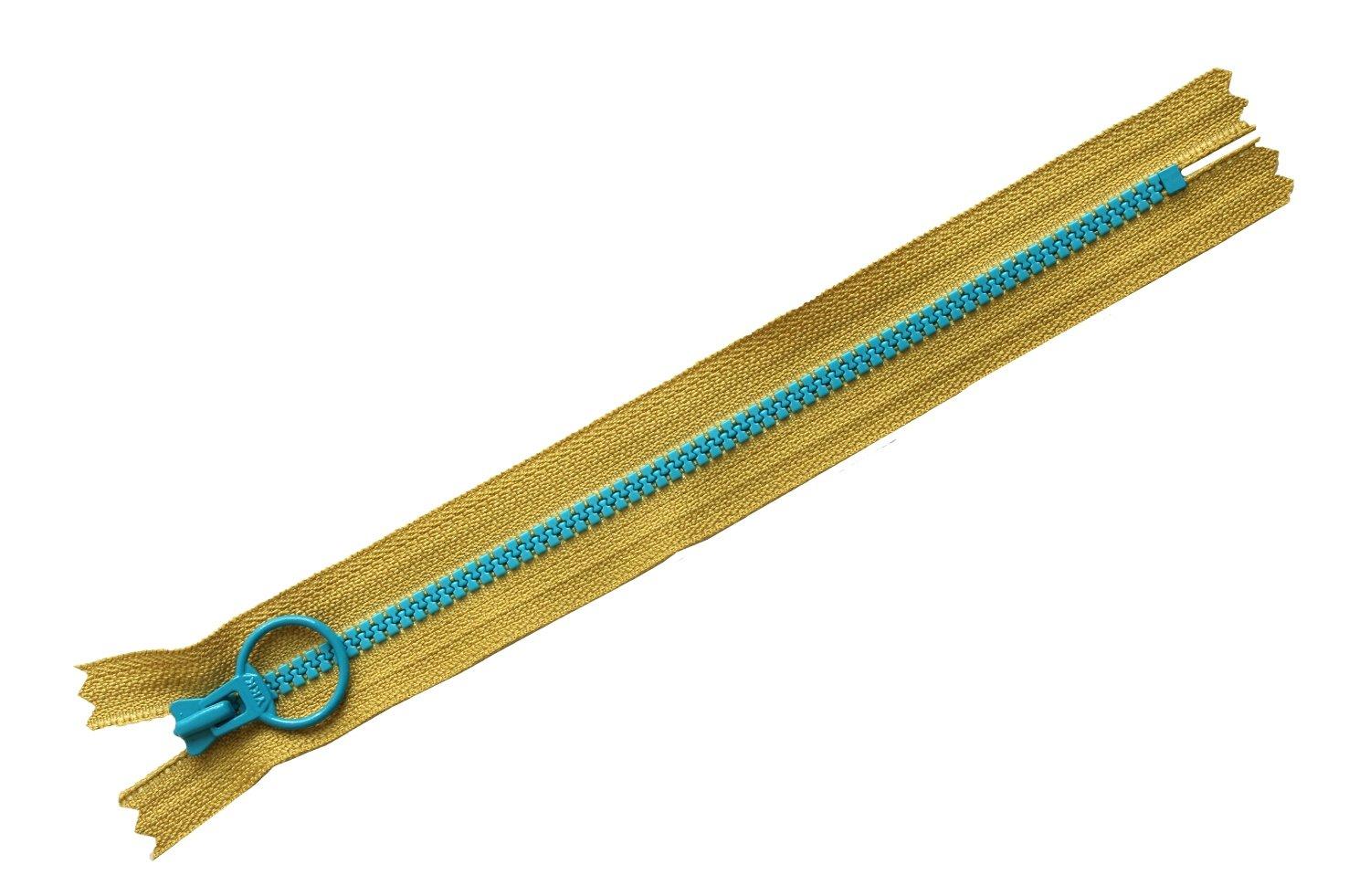 Y.K.K. Combi Fastener Khaki x Blue Green 20cm 5-Pack 3VSC20-297