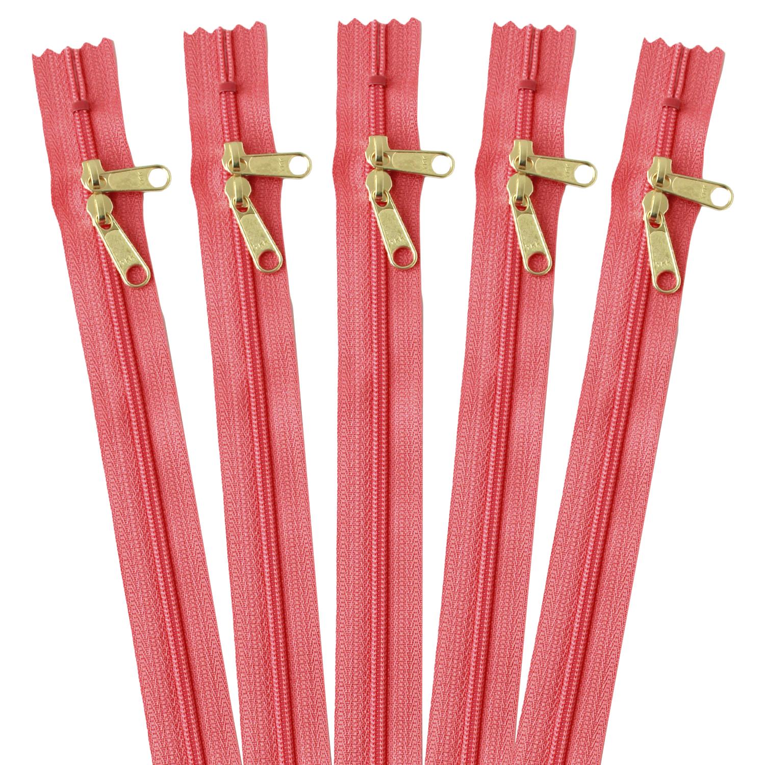 Nippon Chuko 30cm Two-Way Zipper, 5-Pack, Red 3CFGW30-816