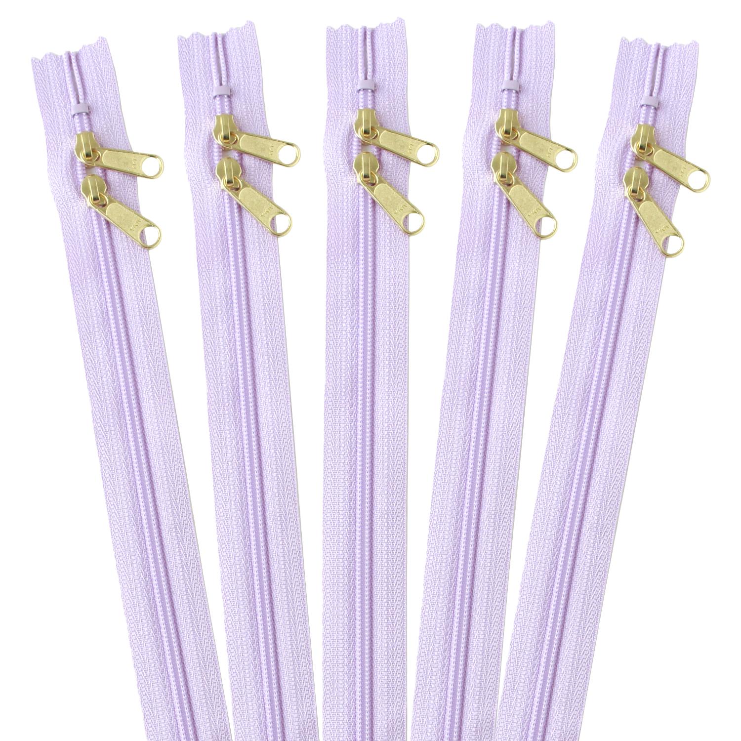 Nippon Chuko 30cm Two-Way Zipper, 5-Pack, Purple 3CFGW30-552