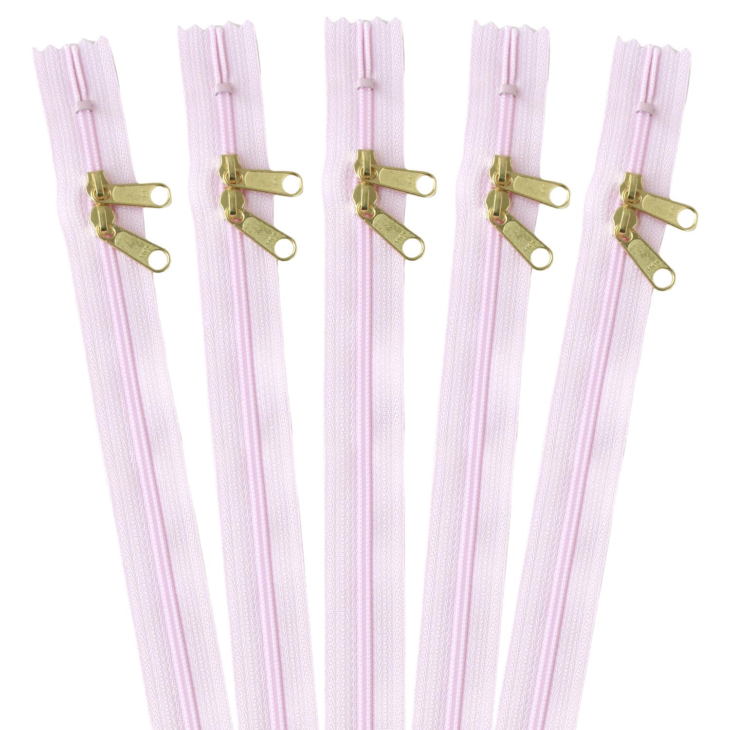 Nippon Chuko 30cm Two-Way Zipper, 5-Pack, Pink 3CFGW30-512