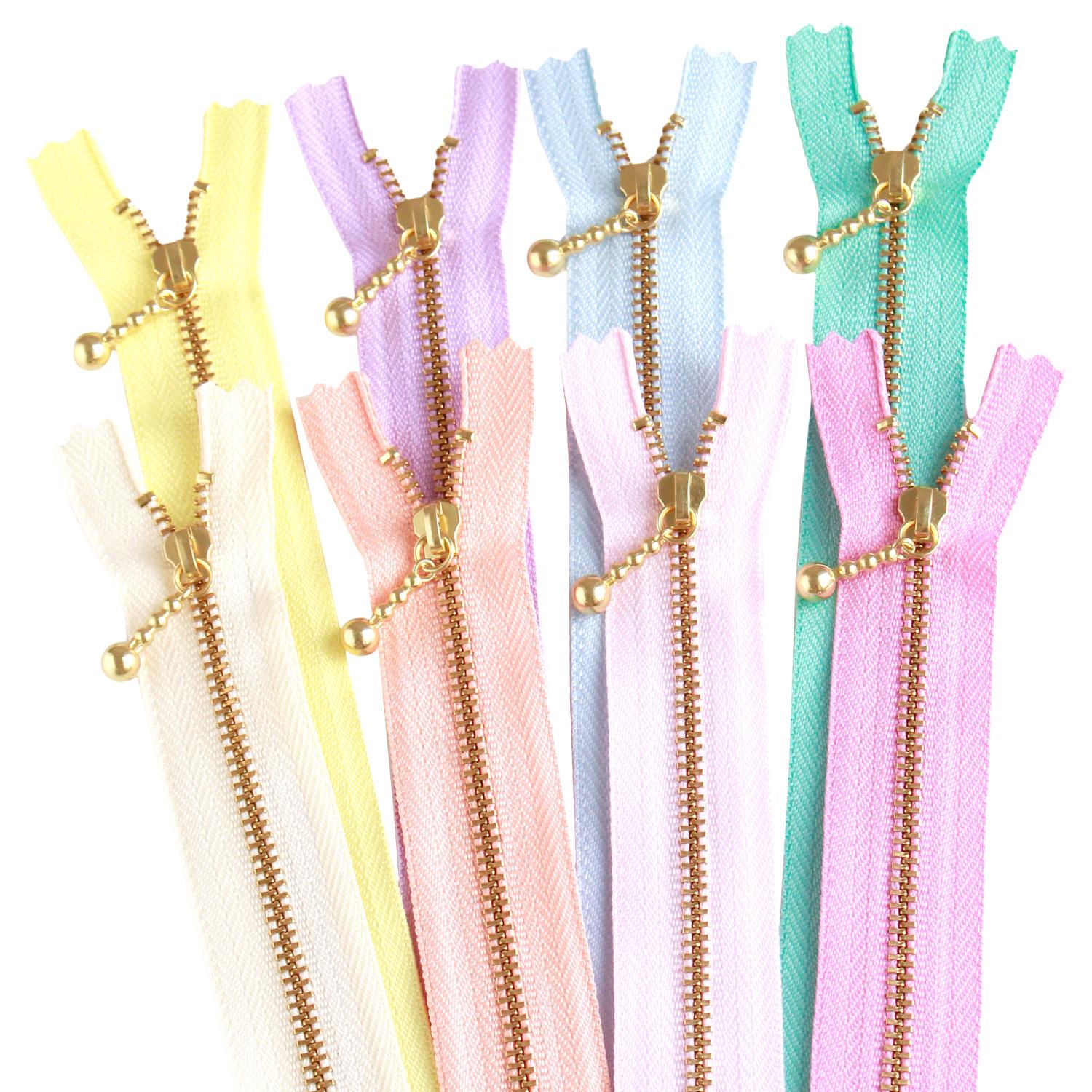 Nippon Chuko Beaded Zipper Spring Collar Set 12cm 8-Color Set 3G12-SP8MIX