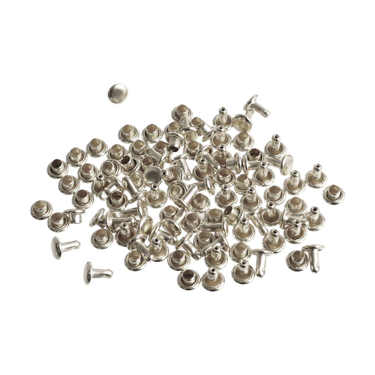 Nippon Chuko Double-Sided Rivets Extra Small Size Silver φ4.5mm 50-Piece Pack F3-131-50 Craft Supplies Craft Materials Rivets