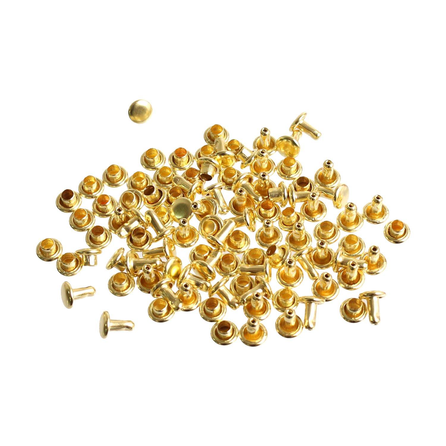 Nippon Chuko Double-Sided Rivets Extra Small Size Gold φ4.5mm 50-Piece Pack F3-134-50 Craft Supplies Craft Materials Rivets