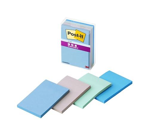 Post-it Notes, Strong Adhesive, Multi-Color 2N, 75×50mm, 45 Sheets, 4 Colors (1 Pad Each), Clear Case, 656SS-MC-2N
