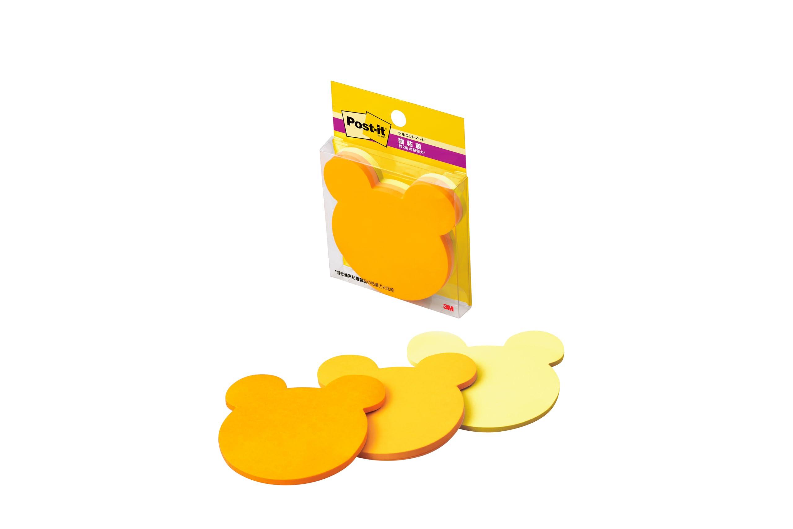 Post-it® Notes Strong Adhesive Silhouette Design Bear 69×69mm 30 Sheets 3 Colors 3 Pads