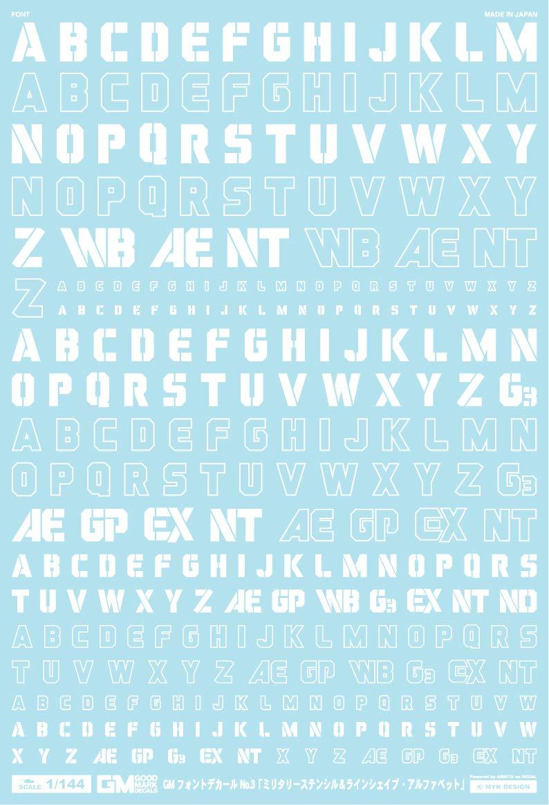 GM Font 03 “Military Stencil & Line Shape · Alphabet”