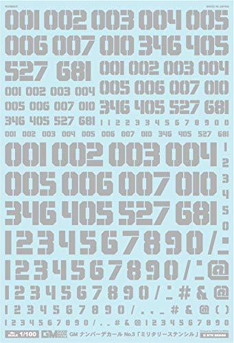 1/100 GM Number Decal No.3 “Military Stencil” Light Gray