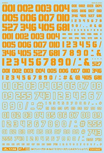 1/144 GM Number Decal No.5 “Military Stencils & Line Shapes” Orange