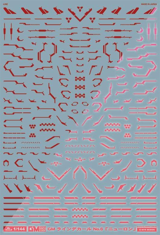 Ashita Decal 1/144 GM Line Decal No.6 “Neuron” Red & Neon Red