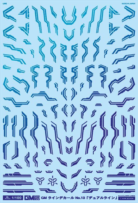 Ashita Decals 1/100 GM Line Decal No.13 “Dual Line” Prism Blue & Neon Blue