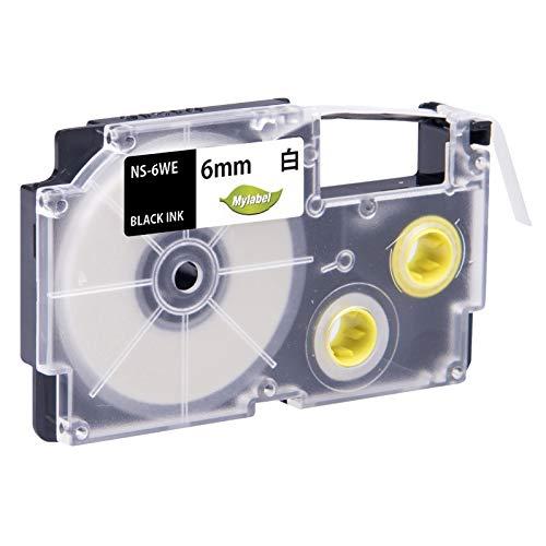 Mylabel Name Land Label Writer Tape <CASIO 6mm White XR-6WE Compatible White Tape with Black Text, Length 8M> Compatible Name Land Tape [365-Day Warranty]