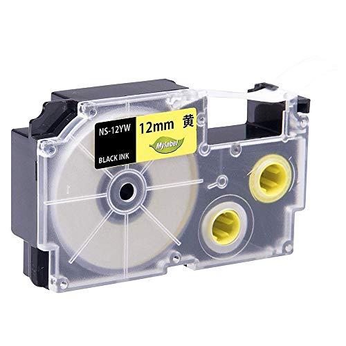 Mylabel Name Land Label Writer Tape <CASIO 12mm Yellow XR-12YW Compatible Yellow Tape with Black Text, Length 8M> Compatible Name Land Tape [365-Day Warranty]