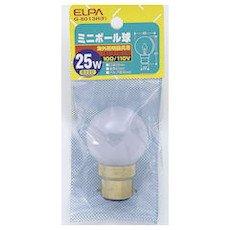 ELPA Mini Ball Light Bulb Lighting B22D 25W Frosted G-8013H(F)