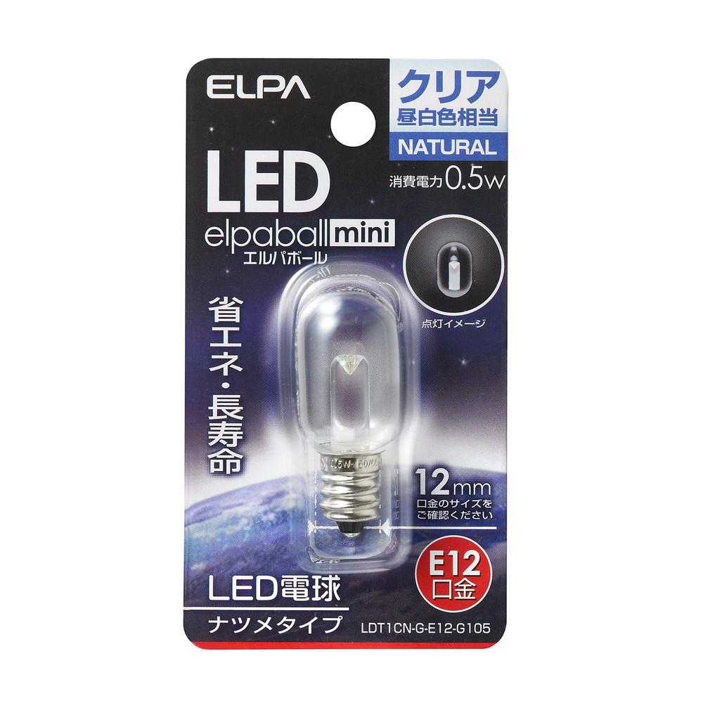 ELPA LED Natsume-shaped LED Bulb Lighting E12 100V Daylight White Indoor Use LDT1CN-G-E12-G105