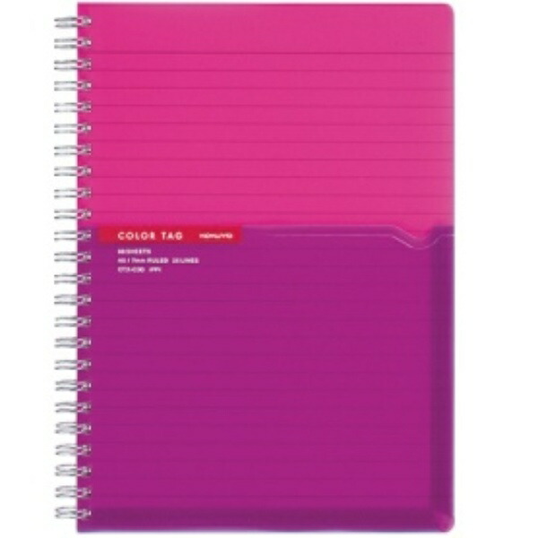 KOKUYO Notebook Ring Notebook Color Tag Bi-COLOR A5 Pink CT-S-C30P