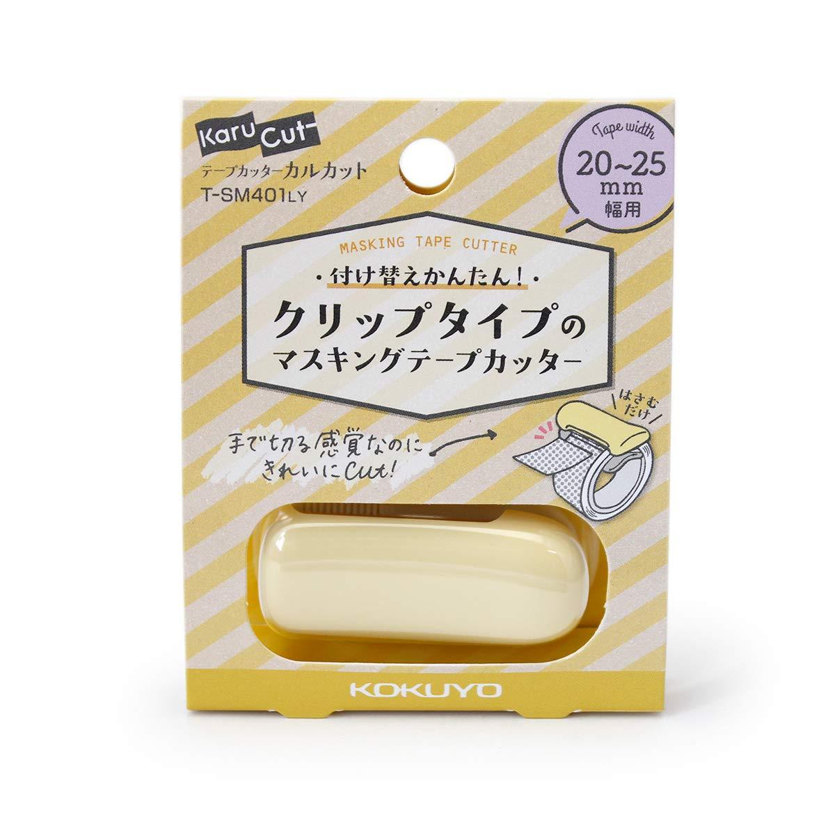 Kokuyo Masking Tape Cutter Calcut Clip Type for 20-25mm Width Pastel Yellow T-SM401LY