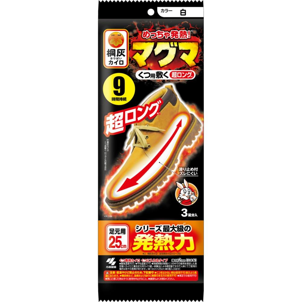 Kiri Bai Foot Warmer Super Warm Foot Warmer Magma Extra-Long Shoe Insoles Foot Warmer Insoles Enough for 3 Pairs Unisex 9-Hour Lasting Heat Foot Use 25cm Kiri Bai Foot Warmer Kobayashi Pharmaceutical
