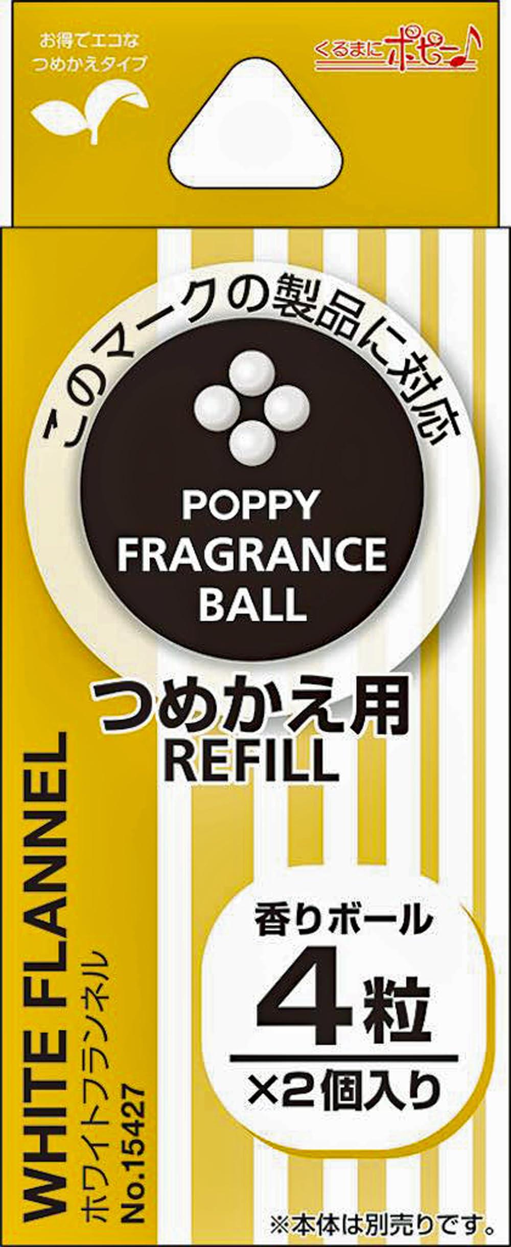 Air Freshener Poppy Fragrance Ball Refill White Flannel Scent Refill 4 balls × 2 packs Dia Chemical 15427