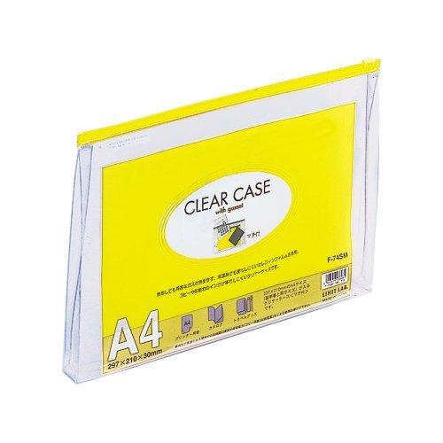 Rihitorabu Clear Case Zipper Case with Gusset A4 Yellow F74SMK