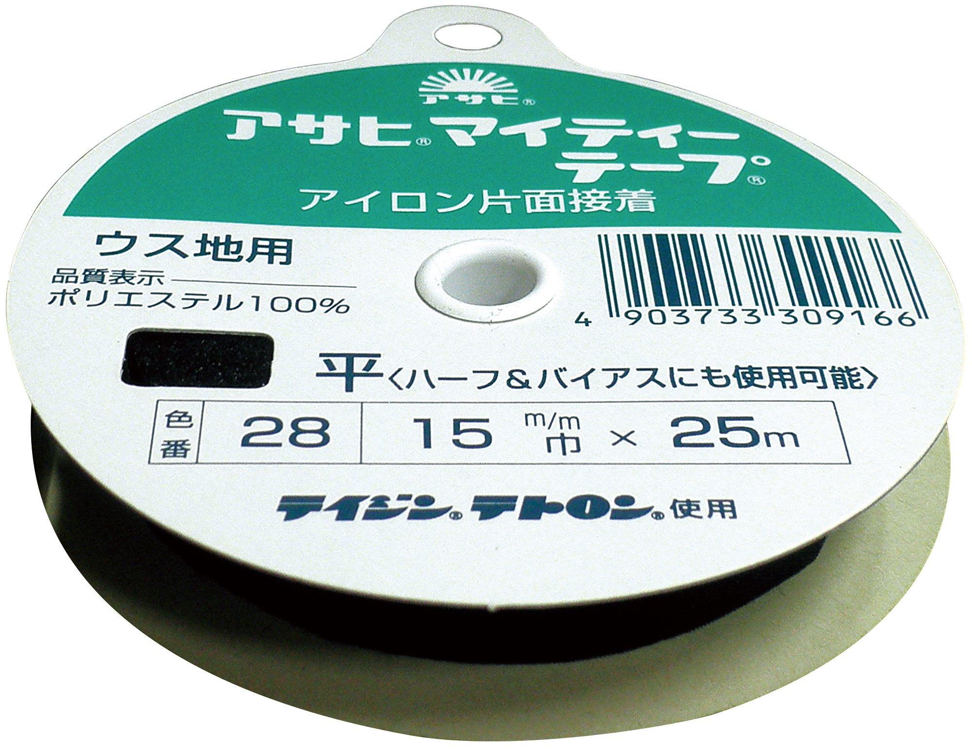 Asahi Iron-On Single-Sided Adhesive Tape Mighty Tape 15mm Width Black 25m Roll