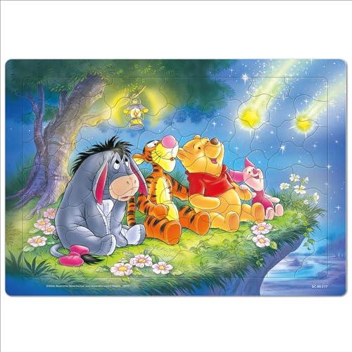 Tenyo Child Puzzle Disney Winnie the Pooh Twinkling Stars 80-Piece Puzzle for Children Child Puzzle W Series DC-80-217 Antibacterial Coating Includes Storage Cover For Ages 5 and Up