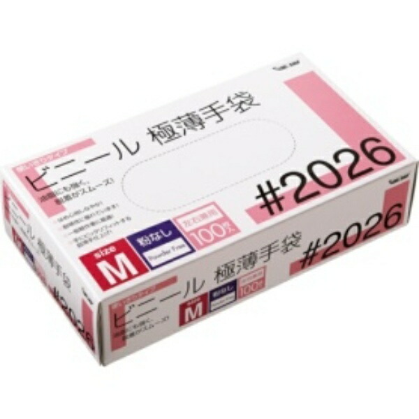 Kawanishi Kogyo Disposable Vinyl Gloves Powder-Free 100 Count #2026 Clear M