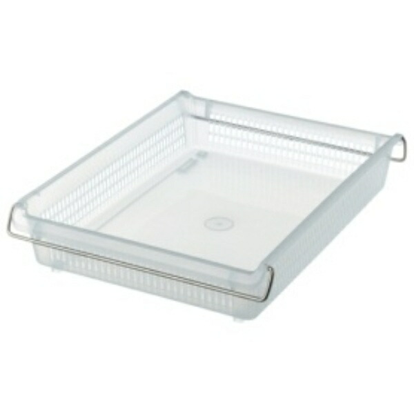 ITOCHU Retail Link Stackable Tray with Metal Handle, Shallow Small, Natural, 1 piece