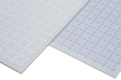 Wave Material Series Plastic Plate B5 Gray 2.0mm Thickness (With Scale: White) 1 Sheet Hobby Material OM-405