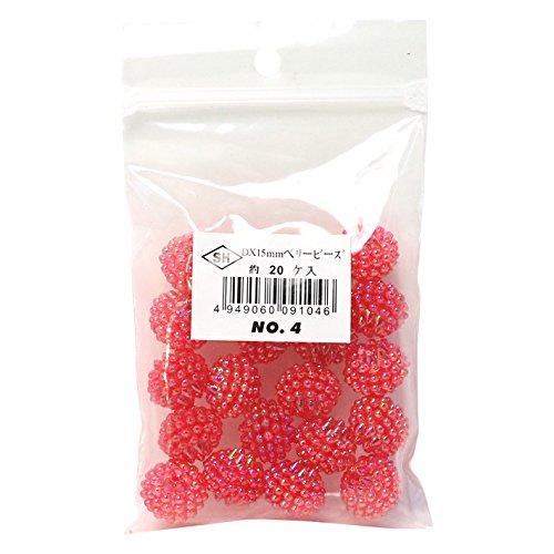 Shimamura Berry Beads 20-Piece DX 15mm Red ASH-BL15-4