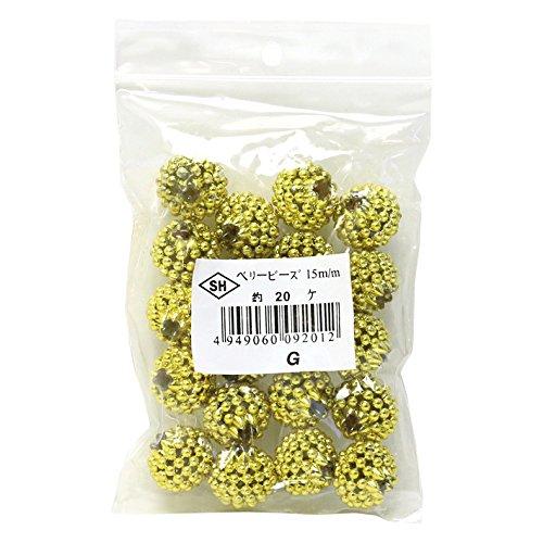 Shimamura Berry Beads 20-Piece DX 15mm Gold ASH-BL15-G