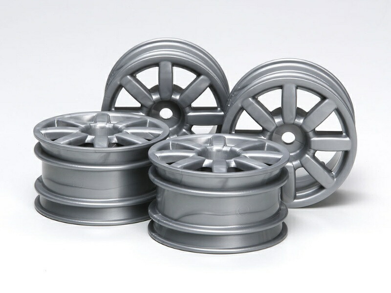Tamiya R/C SPARE PARTS SP-1334 M Chassis 8-Spoke Flat Wheels (Silver) 4-Piece Set