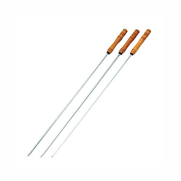 CAPTAIN STAG Barbecue Skewers Big Mount Wood Handle 440mm Square Rod 3-Piece Set M-408